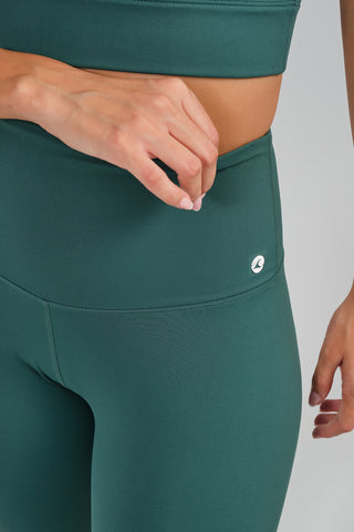 Leggings Mujer Largos Verde Cintura Alta