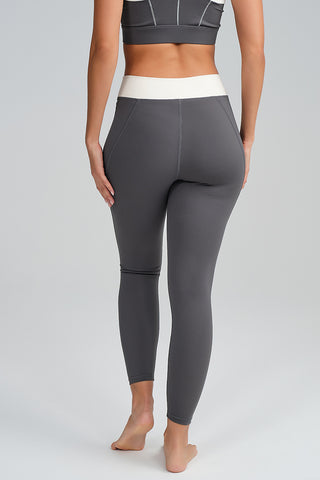Legging Largo Color Block Gris