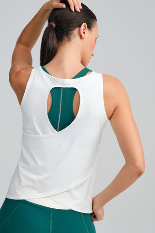 Camiseta Deportiva Espalda Cruzada Blanca