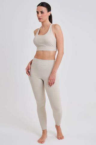 Top Deportivo Tirantes cruzado beige