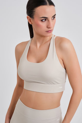 Top Deportivo Tirantes cruzado beige