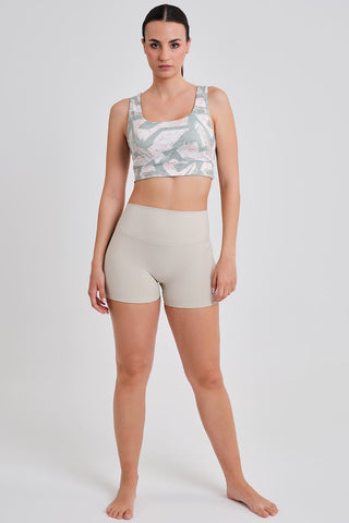 Legging Corto Confort Cintura Alta Beige