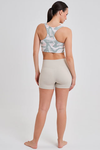 Legging Corto Confort Cintura Alta Beige