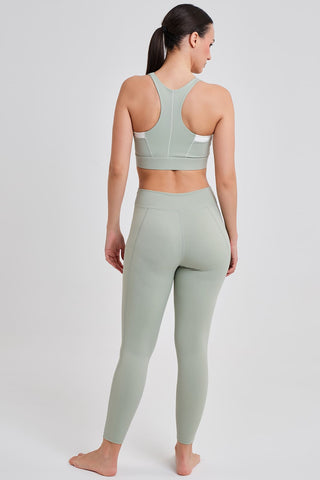 Leggings Mujer Largos Verde claro Cintura Alta