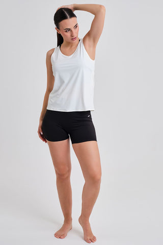 Camiseta Deportiva Espalda Cruzada Blanco Roto