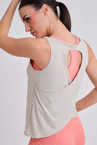 Camiseta Deportiva Espalda Cruzada Beig