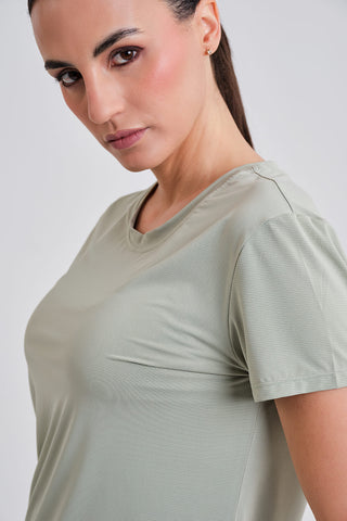 Camiseta Deportiva Manga Corta verde clara