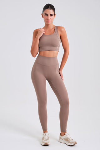 Leggings Largos Arena con Cintura Compresiva