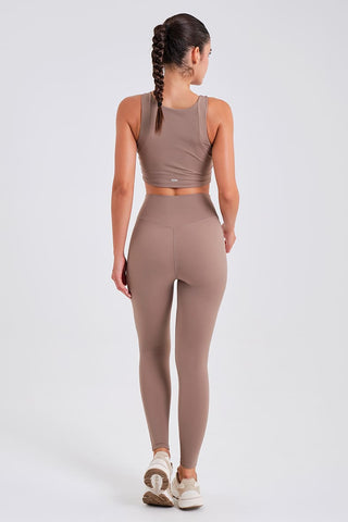 Leggings Largos Arena con Cintura Compresiva