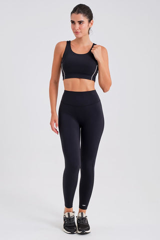 Leggings Largos Negros con Cintura Compresiva