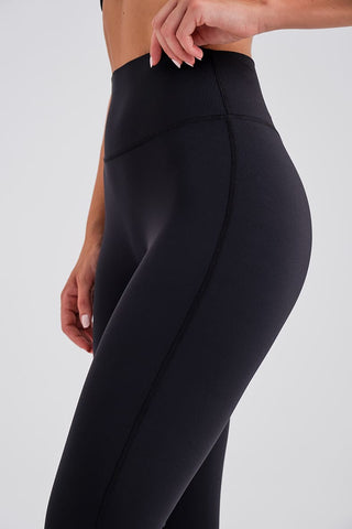 Leggings Largos Negros con Cintura Compresiva
