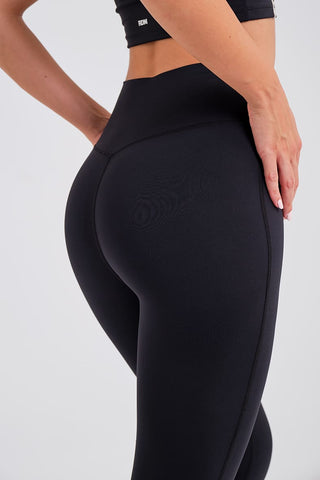 Leggings Largos Negros con Cintura Compresiva