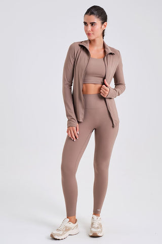 Chaqueta Deportiva Ajustada con Cremallera Arena