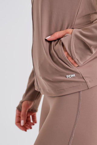 Chaqueta Deportiva Ajustada con Cremallera Arena