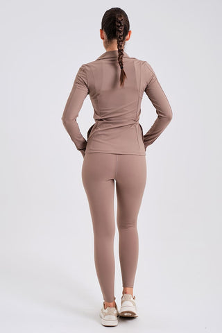 Chaqueta Deportiva Ajustada con Cremallera Arena