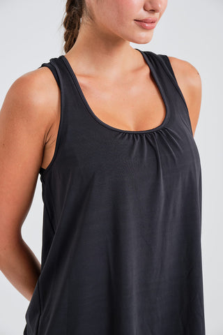 Camiseta de Tirantes Negra con Espalda Nadador