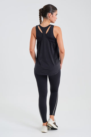 Camiseta de Tirantes Negra con Espalda Nadador