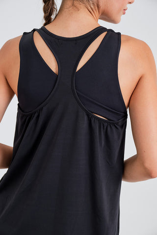 Camiseta de Tirantes Negra con Espalda Nadador